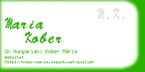 maria kober business card